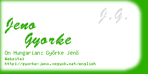 jeno gyorke business card